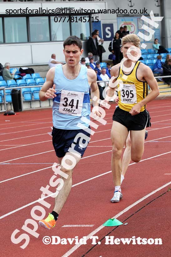Mens  under-20s 1500 metres, Northern Senior and Under-20s Track and Field Champs., Manchester. Photo: David T. Hewitson/Sports for All Pics